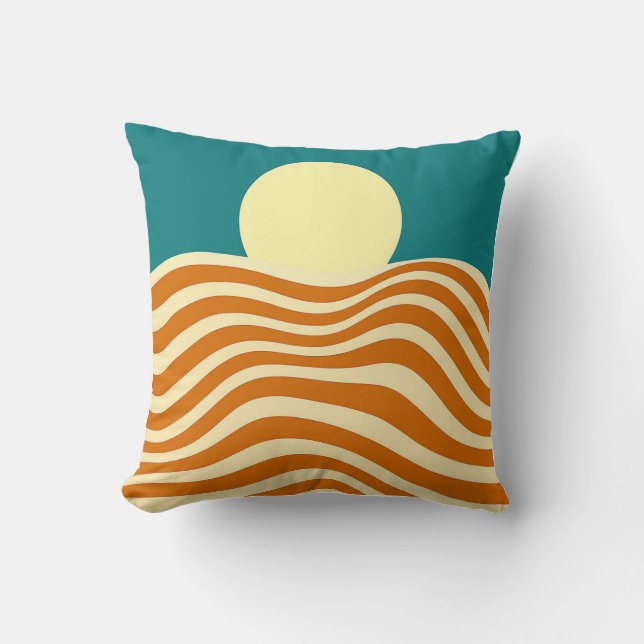 Psychedelic Sun and Rippling Waves2 Cushion (Front)