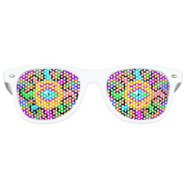 Psychedelic Sun (eye version) Retro Sunglasses (Front)