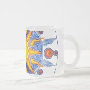Psychedelic Sun Frosted Glass Coffee Mug