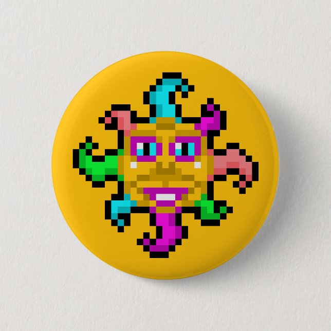 Psychedelic Sun in Splendour Button (Front)