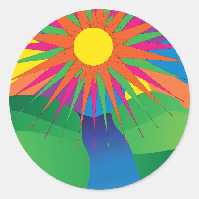 Psychedelic Sun Sticker (Front)
