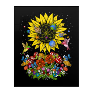 Psychedelic Sunflower Forest Acrylic Print