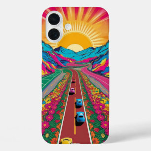 Psychedelic Sunrise Art Trippy Dawn Vision Gift iPhone 16 Plus Case