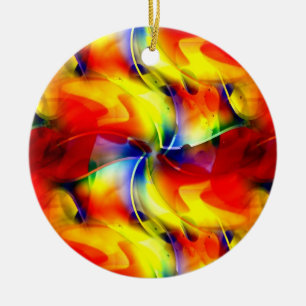 Psychedelic Sunrise Ceramic Tree Decoration