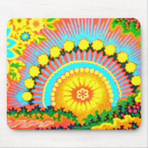 Psychedelic Sunset 60's Vintage Mousepad
