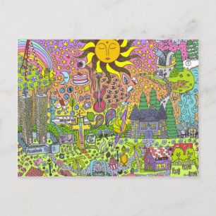 PSYCHEDELIC SUNSET POSTCARD