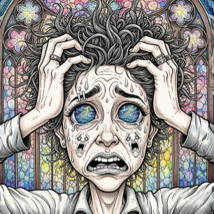 Psychedelic Surreal Art T-Shirt – Emotional Face D