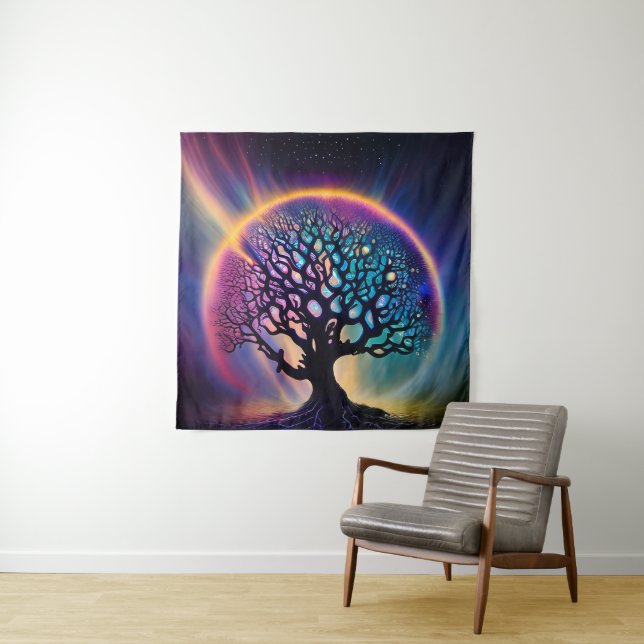 Psychedelic Surreal Mystical Tree Tapestry (In Situ)