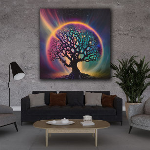 Psychedelic Surreal Mystical Tree Wood Wall Art