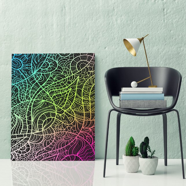 Psychedelic Surreal Rainbow Colour Lines Dreamscap Canvas Print (Creator Uploaded)