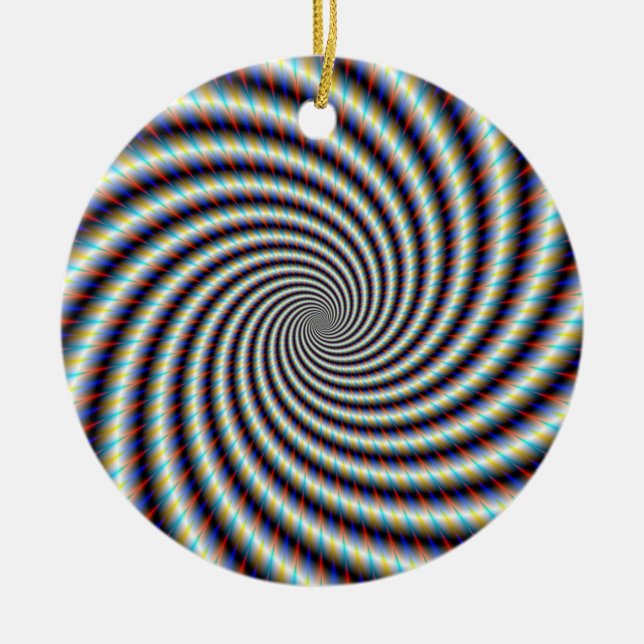 Psychedelic Swirl Ceramic Tree Decoration (Front)