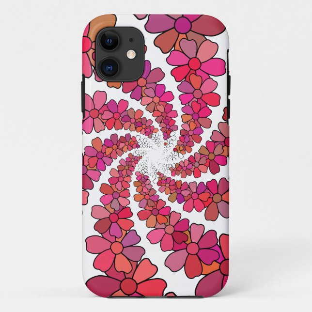 Psychedelic swirl flowers floral retro groovy Case-Mate iPhone case (Back)