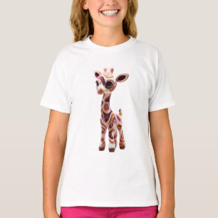 Psychedelic Swirl Giraffe Kids T-Shirt