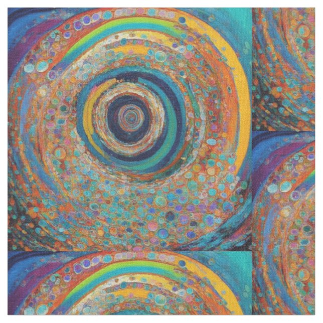 Psychedelic swirling patterns fabric (Close Up)