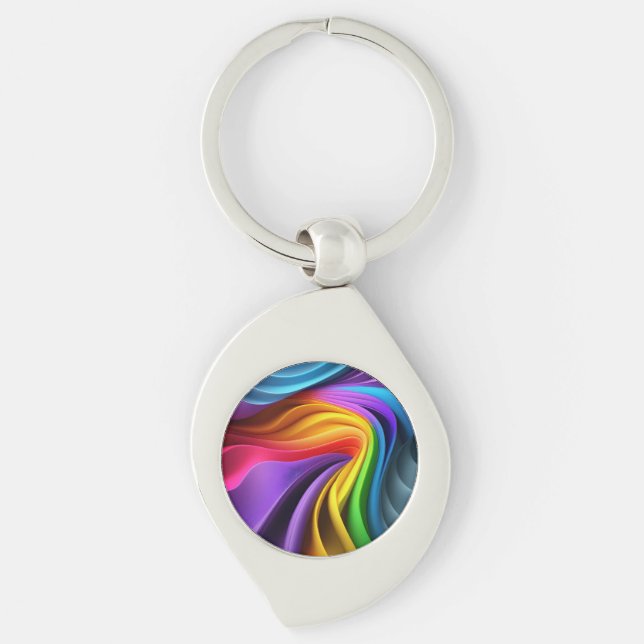 Psychedelic Swirls Keychain (Front)