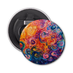 Psychedelic Swirls Oil Painting Bottle Opener