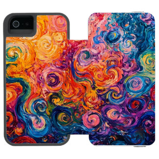 Psychedelic Swirls Oil Painting Incipio Watson™ iPhone 5 Wallet Case