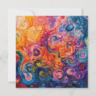 Psychedelic Swirls Oil Painting Invitation
