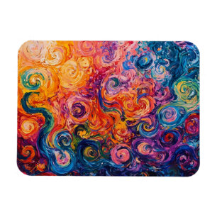 Psychedelic Swirls Oil Painting Magnet