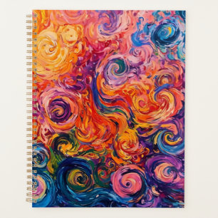 Psychedelic Swirls Oil Painting Planner