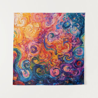 Psychedelic Swirls Oil Painting Tapestry