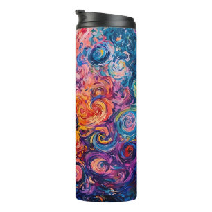 Psychedelic Swirls Oil Painting Thermal Tumbler