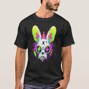 Psychedelic Techno Rabbit Rave EDM Punk Grunge Aes T-Shirt