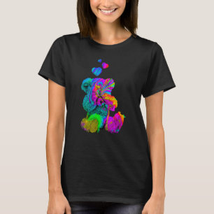 Psychedelic Teddy Bear Trippy Colourful Teddy with T-Shirt