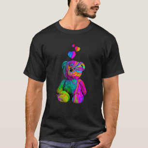 Psychedelic Teddy Bear Trippy Colourful Teddy with T-Shirt