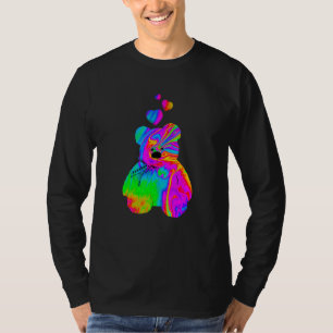Psychedelic Teddy Bear Trippy Colourful Teddy with T-Shirt