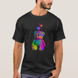 Psychedelic Teddy Bear Trippy Colourful Teddy with T-Shirt