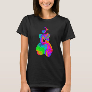 Psychedelic Teddy Bear Trippy Colourful Teddy with T-Shirt