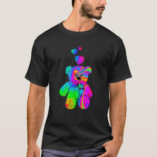 Psychedelic Teddy Bear Trippy Colourful Teddy with T-Shirt