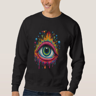 Psychedelic Third Eye Trippy Colourful Hippie Psyc Sweatshirt