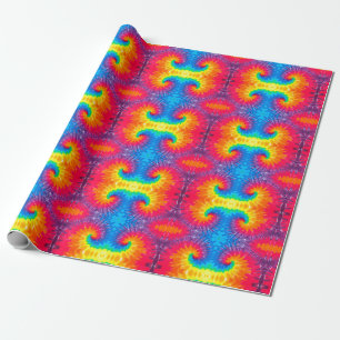 psychedelic tie dye abstract wrapping paper