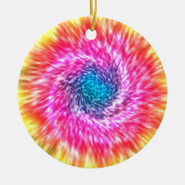 Psychedelic Tie Dye Christmas Ornament (Front)