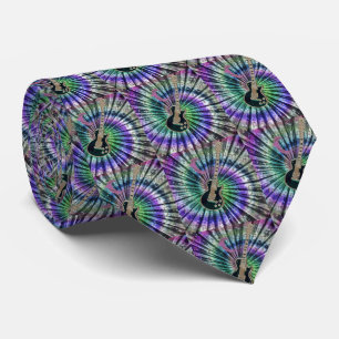 Psychedelic Tie-Dye Electric Guitar Music Tie