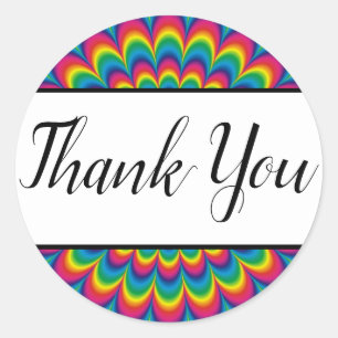 Psychedelic Tie Dye Favor Stickers