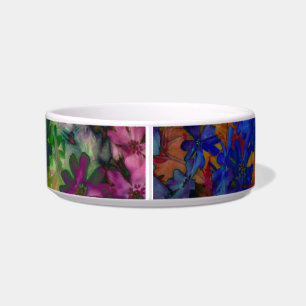 Psychedelic tie dye flowered dog or cat dish! bowl
