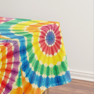 Psychedelic Tie Dye Groovy Retro Tablecloth