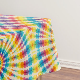 Psychedelic Tie Dye Groovy Retro Tablecloth