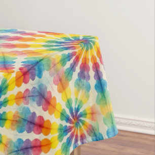 Psychedelic Tie Dye Groovy Retro Tablecloth