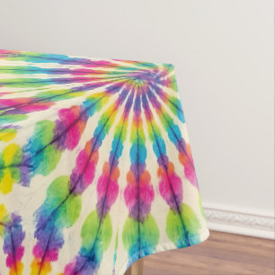 Psychedelic Tie Dye Groovy Retro Tablecloth