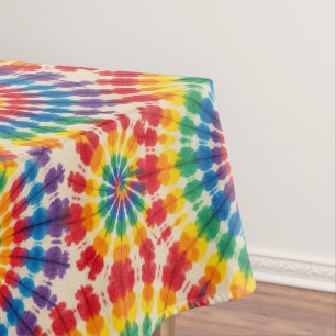 Psychedelic Tie Dye Groovy Retro Tablecloth