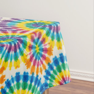 Psychedelic Tie Dye Groovy Retro Tablecloth