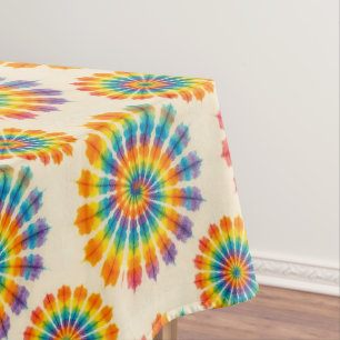Psychedelic Tie Dye Groovy Retro Tablecloth