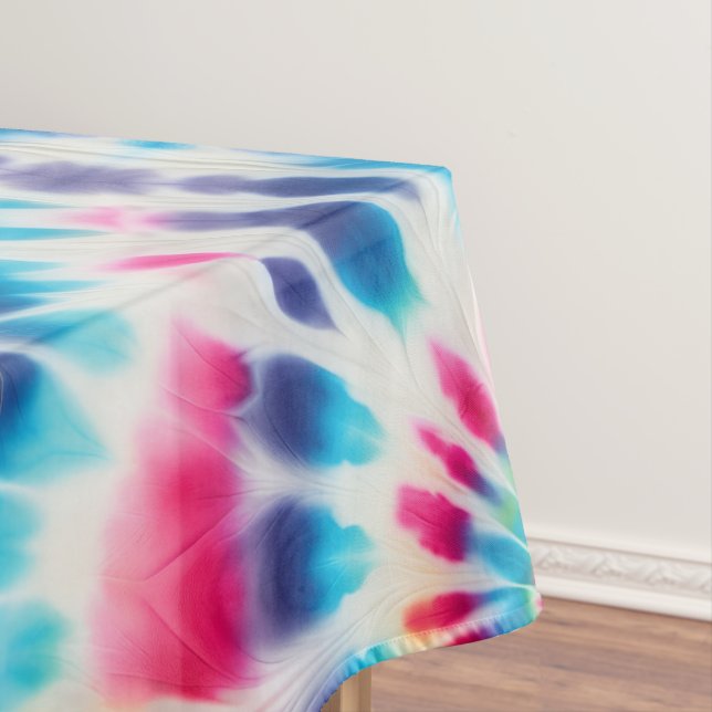 Psychedelic Tie Dye | Groovy Retro Tablecloth (In Situ)