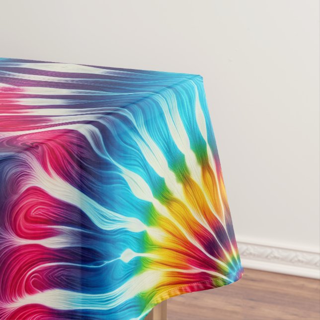 Psychedelic Tie Dye | Groovy Retro Tablecloth (In Situ)