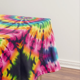 Psychedelic Tie Dye Groovy Retro Tablecloth