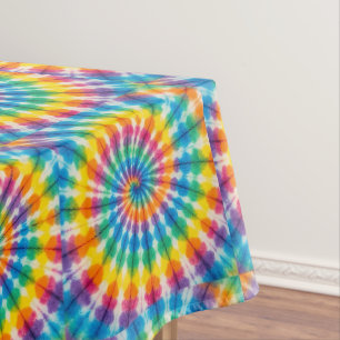 Psychedelic Tie Dye Groovy Retro Tablecloth